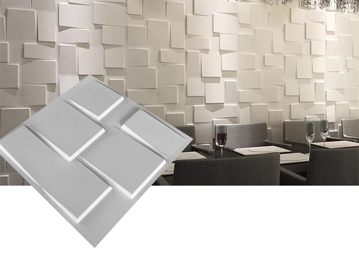 Modern 3D Wall Panel With Three-Dimensional Block Pattern