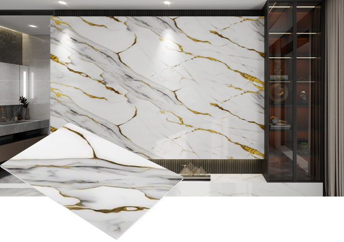 PVC Marble Sheet Gilded Marble Sheet White